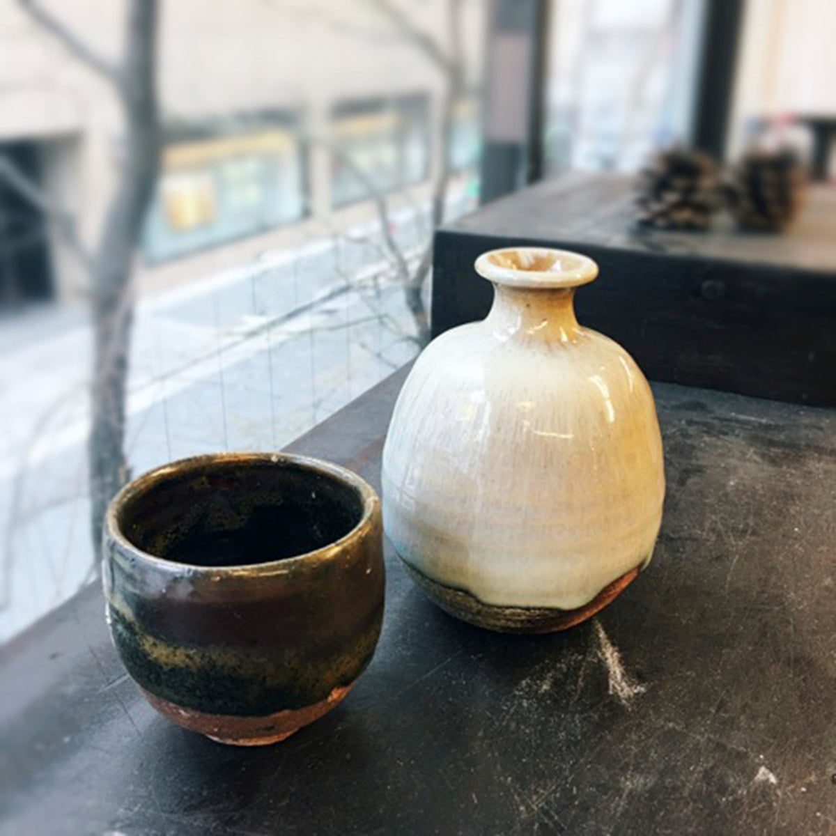 平戸 三川内 飴釉 黄釉 徳利 - 工芸品