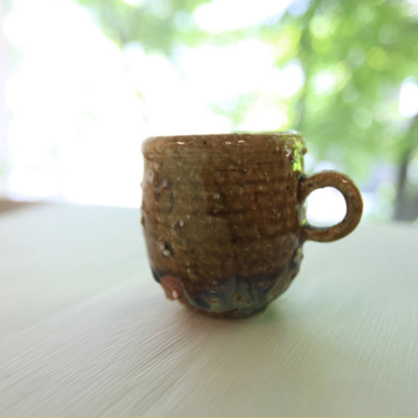 茶マットチタン釉古信楽マグカップ