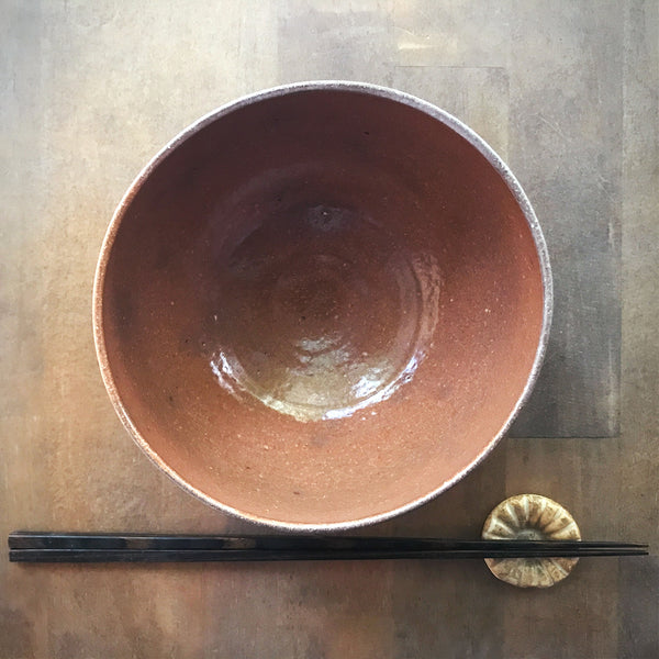 窯変枇杷白玉茶碗