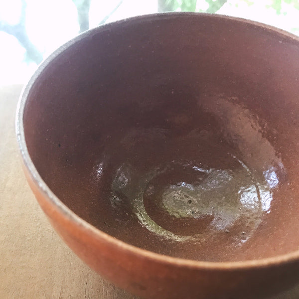 窯変枇杷白玉茶碗