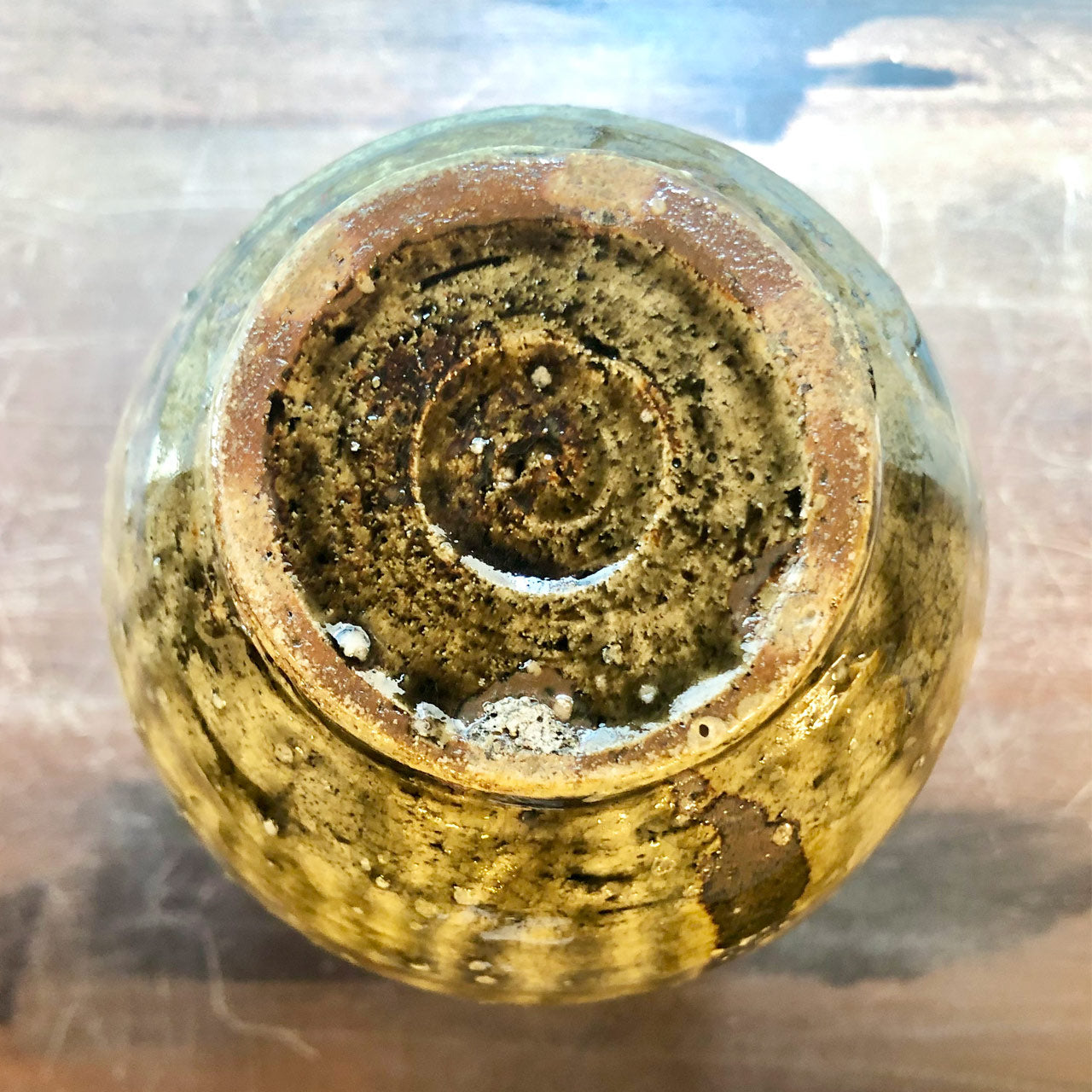 越前自然釉かぶら形花入 自然釉越前かぶら花入 美術品・アンティーク・コレクション