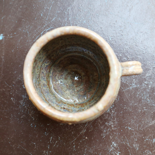 茶マットチタン釉石ハゼマグカップ