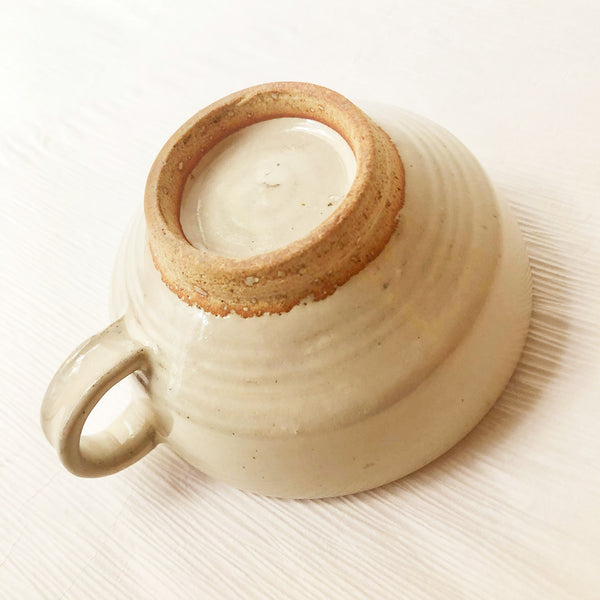 チタン白濁釉井戸型マグカップ