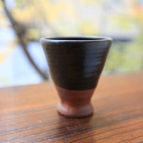 薪窯飴釉黒ビアカップ